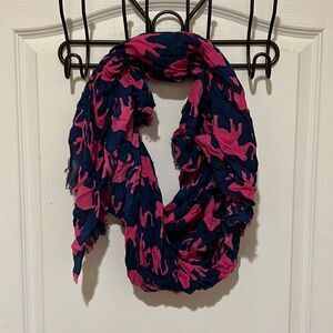 New Pink and Blue Elephant scarf with frayed edge